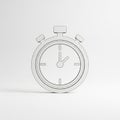Stylized Line Art Stopwatch Icon On White Background timer time Royalty Free Stock Photo