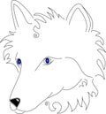 Stylized Line art White Wolf