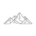 Stylized line drawing of a mountain range featuring a series of overlapping Royalty Free Stock Photo