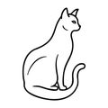 Elegant Cat Silhouette Vector â Minimal Line Art Feline Illustration Royalty Free Stock Photo
