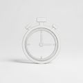 Stylized Line Drawing of a Stopwatch on a White Background timer time Royalty Free Stock Photo