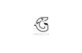 Stylized linear curve flourishes monogram G Logo