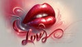 A stylized lip messages, Ai generated image Royalty Free Stock Photo