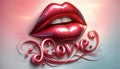 A stylized lip messages, Ai generated image Royalty Free Stock Photo