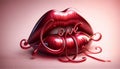 A stylized lip messages, Ai generated image Royalty Free Stock Photo