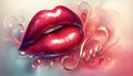 A stylized lip messages, Ai generated image Royalty Free Stock Photo