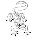 Stylized lizard. Black white reptile illustration. Vector logo lizards. Tattoo.