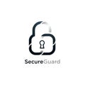 A stylized logo of a cloud and padlock, the design incorporates a keyhole in the center, Royalty Free Stock Photo