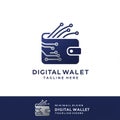 Stylized logo of a digital wallet featuring an abstract design with circuit-like lines Royalty Free Stock Photo