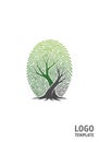 Stylized logo featuring a tree integrated into a fingerprint design. The tree\'s trunk and Royalty Free Stock Photo