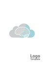 Stylized logo featuring two overlapping clouds in shades of gray Royalty Free Stock Photo
