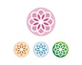 Stylized lotus flower icon vector background