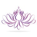 Stylized lotus flower logo vector