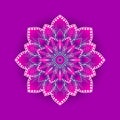 Stylized lotus flower on pink background