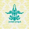 Stylized lotus pose - padmasana.