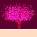 Stylized love tree with copy space. EPS 8