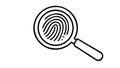 Stylized Magnifying Glass & Fingerprint, Biometric Security, vector design Generative AI Royalty Free Stock Photo
