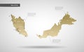 Stylized Malaysia map vector illustration.