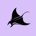 Stylized Manta Ray Silhouette Vector on Pastel Background Royalty Free Stock Photo