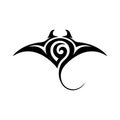 Stylized manta ray tribal art design vector graphic on white Royalty Free Stock Photo