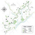 Defines terms like Trail Forest Nover and others associated with map Royalty Free Stock Photo