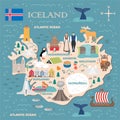 Stylized map of Iceland Royalty Free Stock Photo