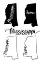 Stylized map of the U.S. Mississippi State vector illustration
