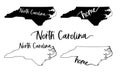 Stylized map of the U.S. North Carolina State vector illustration