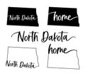 Stylized map of the U.S. North Dakota State vector illustration