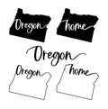 Stylized map of the U.S. Oregon State vector illustration