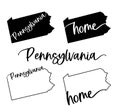 Stylized map of the U.S. Pennsylvania State vector illustration