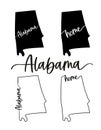 Stylized map of the U.S. state of Alabama vector illustration