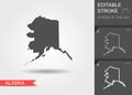 Stylized map of the U.S. state of Alaska vector illustration Royalty Free Stock Photo