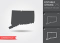 Stylized map of the U.S. state of Connecticut vector illustration Royalty Free Stock Photo