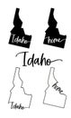 Stylized map of the U.S. state of Idaho vector illustration