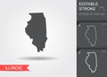 Stylized map of the U.S. state of Illinois vector illustration