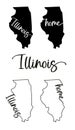 Stylized map of the U.S. state of Illinois vector illustration