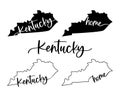 Stylized map of the U.S. state of Kentucky vector illustration