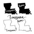 Stylized map of the U.S. State of Louisiana vector illustration Royalty Free Stock Photo