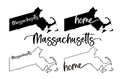 Stylized map of the U.S. State of Massachusetts vector illustration