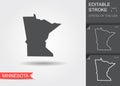 Stylized map of the U.S. state of Minnesota vector illustration