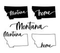 Stylized map of the U.S. State of Montana vector illustration Royalty Free Stock Photo