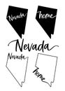 Stylized map of the U.S. The State of Nevada vector illustration