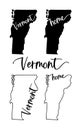 Stylized map of the U.S. State of Vermont vector illustration