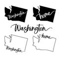Stylized map of the U.S. Washington State vector illustration