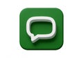 Messaging App Icon â Green Rounded Square with White Speech Bubble and Black Outline Royalty Free Stock Photo