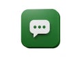 Messaging App Icon â Green Rounded Square with White Speech Bubble and Black Outline Royalty Free Stock Photo