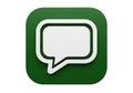 Messaging App Icon â Green Rounded Square with White Speech Bubble and Black Outline Royalty Free Stock Photo