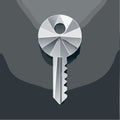 Stylized Metallic Key Vector Illustration Royalty Free Stock Photo