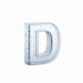 Stylized Metallic Letter D in Three Dimensional Design with Transparent Background Royalty Free Stock Photo